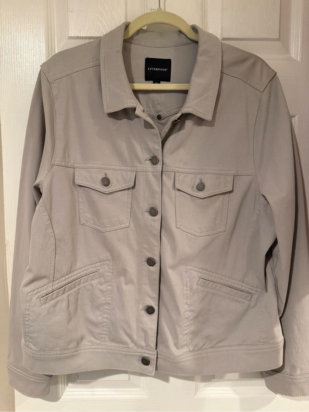 Liverpool Grey Jean Jacket with Button Front